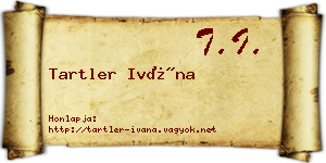 Tartler Ivána névjegykártya